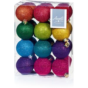 Premier Decorations 6cm Rainbow Glitter Hanging Baubles 24Pk Shatterproof Christmas Tree Decorat Premier Decorations 6cm Rainbow Glitter Hanging Baubles 24Pk Shatterproof Christmas Tree Decorat