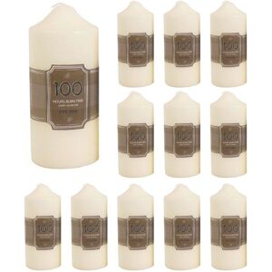 Carousel Home Pack Of 12 x 100 Hour Cream Church Pillar Candle Ivory Candle Block Candle Carousel Home Pack Of 12 x 100 Hour Cream Church Pillar Candle Ivory Candle Block Candle