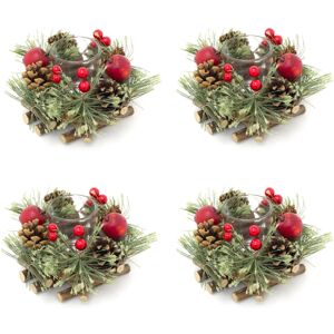 Carousel Home Pack of 4 Handcrafted Christmas Candle Holders Christmas Table Centrepiece Dec Carousel Home Pack of 4 Handcrafted Christmas Candle Holders Christmas Table Centrepiece Dec