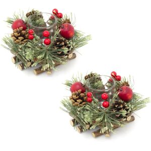 Carousel Home Pack of 2 Handcrafted Christmas Candle Holders Christmas Table Centrepiece Dec Carousel Home Pack of 2 Handcrafted Christmas Candle Holders Christmas Table Centrepiece Dec