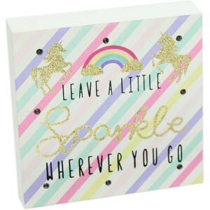 Carousel Glitter LED Light Up Unicorn Block Wall Plaque Art ~ Leave A Little Sparkle Carousel Glitter LED Light Up Unicorn Block Wall Plaque Art ~ Leave A Little Sparkle
