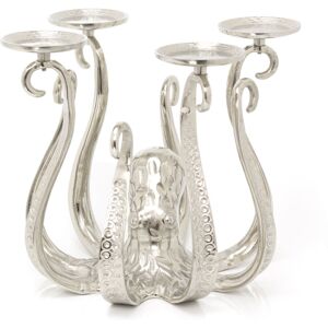 Carousel Home Unique Extra Large Octopus Candle Holder Silver Metal Octopus Candelabra Oct Carousel Home Unique Extra Large Octopus Candle Holder Silver Metal Octopus Candelabra Oct