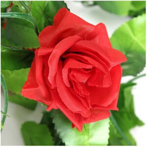 GreenZech (Red) 2pcs Artificial Plastic Rose Flower Vines Garland Home Garden Decoration GreenZech (Red) 2pcs Artificial Plastic Rose Flower Vines Garland Home Garden Decoration
