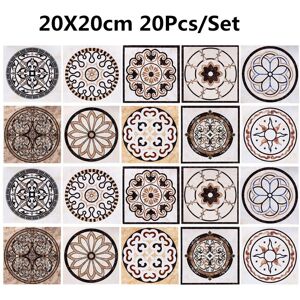 GreenZech (L) 20Pcs Square Tile Self Adhesive Floor Wall Sticker Decal Vinyl Room Decor GreenZech (L) 20Pcs Square Tile Self Adhesive Floor Wall Sticker Decal Vinyl Room Decor