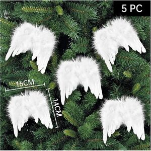 NEWJASS 5X MINI FEATHER ANGEL WINGS CHRISTMAS TREE DECORATION HANGING ORNAMENT NEWJASS 5X MINI FEATHER ANGEL WINGS CHRISTMAS TREE DECORATION HANGING ORNAMENT