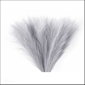 Tlily Faux Pampas Grass,18In/45Cm Artificial Pampas Grass Fluffy 5 Stem Pompous Grass Tlily Faux Pampas Grass,18In/45Cm Artificial Pampas Grass Fluffy 5 Stem Pompous Grass