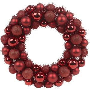 URBN Living (Red) 40cm Christmas Xmas Hanging Baubles Tinsel Wreath URBN Living (Red) 40cm Christmas Xmas Hanging Baubles Tinsel Wreath