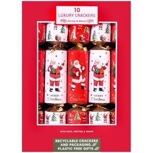 Harvey & Mason 10 Santa Christmas Crackers Luxury Red White Gold Xmas Tree Party Celebration Harvey & Mason 10 Santa Christmas Crackers Luxury Red White Gold Xmas Tree Party Celebration