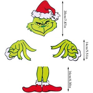 SKESRJTOP ( 4Pcs card paper) Grinch Arm Leg Head Ornaments Holder Christmas Tree Decorati SKESRJTOP ( 4Pcs card paper) Grinch Arm Leg Head Ornaments Holder Christmas Tree Decorati