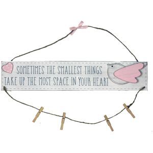 WIDDOP and Co. Petit Cheri Little Things Pink Hanging Plaque With Pegs Lovely New Baby Gift WIDDOP and Co. Petit Cheri Little Things Pink Hanging Plaque With Pegs Lovely New Baby Gift