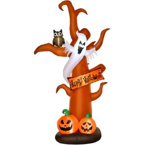 HOMCOM 2.7m Halloween Inflatable Tree with Ghost and Pumpkin Lighted Decoration HOMCOM 2.7m Halloween Inflatable Tree with Ghost and Pumpkin Lighted Decoration