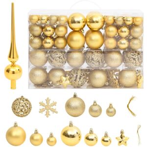 (gold) vidaXL Christmas Bauble Set Christmas Decoration 111 Piece and Polystyren (gold) vidaXL Christmas Bauble Set Christmas Decoration 111 Piece and Polystyren