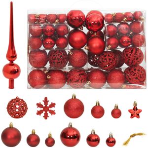(red) vidaXL Christmas Bauble Set Christmas Decoration 111 Piece and Polystyrene (red) vidaXL Christmas Bauble Set Christmas Decoration 111 Piece and Polystyrene
