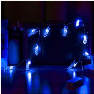 GreenZech (Blue) 1.5M 10 LED Photo Clip String Lights LED Fairy Lights for Festival Christ GreenZech (Blue) 1.5M 10 LED Photo Clip String Lights LED Fairy Lights for Festival Christ
