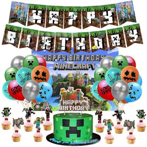Unbranded Minecraft Game Themed Kids Birthday Party Supplies Kit Balloons Banner Cake Topp Unbranded Minecraft Game Themed Kids Birthday Party Supplies Kit Balloons Banner Cake Topp