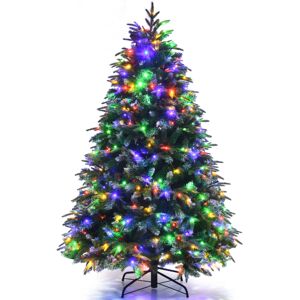 Costway 5FT Pre-Lit Artificial Christmas Tree Snowy Xmas Tree 11 Lighting Modes Costway 5FT Pre-Lit Artificial Christmas Tree Snowy Xmas Tree 11 Lighting Modes