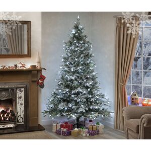 Garden Store Direct (210cm (7ft) PRE LIT Lapland Fir - Ice White) Snow Covered Christmas Tree Luxury Garden Store Direct (210cm (7ft) PRE LIT Lapland Fir - Ice White) Snow Covered Christmas Tree Luxury