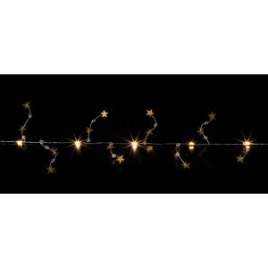 Premier 20 LED Gold Star Beaded Christmas Garland 1.9M Warm White Lights Premier 20 LED Gold Star Beaded Christmas Garland 1.9M Warm White Lights