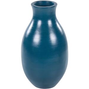Beliani Blue Terracotta Decorative Vase - 48cm - Modern Interior Beliani Blue Terracotta Decorative Vase - 48cm - Modern Interior