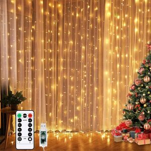Unihoh Led Window Curtain Fairy Twinkle Lights 3mx3m 300leds Usb Operated 8 Mode Unihoh Led Window Curtain Fairy Twinkle Lights 3mx3m 300leds Usb Operated 8 Mode