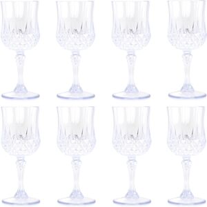 Carousel Pack Of 8 Embossed Plastic Wine Glass Cut Crystal Effect Reusable Plastic Wine Carousel Pack Of 8 Embossed Plastic Wine Glass Cut Crystal Effect Reusable Plastic Wine