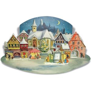 Carousel The Moonlit Village 3D Freestanding Traditional Christmas Paper Advent Calenda Carousel The Moonlit Village 3D Freestanding Traditional Christmas Paper Advent Calenda