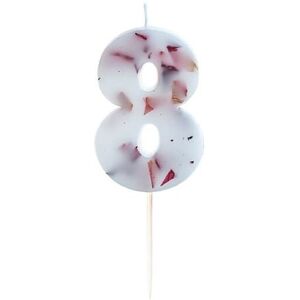 Ginger Ray Pressed Petal Number 8 Shaped Candle Ginger Ray Pressed Petal Number 8 Shaped Candle