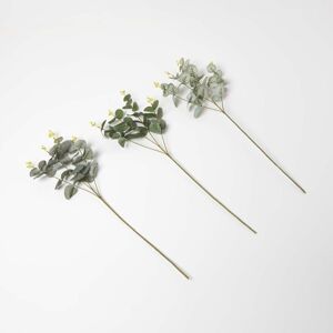 Homescapes Artificial Eucalyptus Single Stem Set of 3, 68cm Homescapes Artificial Eucalyptus Single Stem Set of 3, 68cm