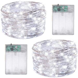 SHATCHI (40 LEDs, Silver Wire - White) 2 x Christmas LED Lights White Warm White Gold Si SHATCHI (40 LEDs, Silver Wire - White) 2 x Christmas LED Lights White Warm White Gold Si