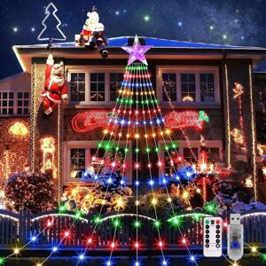Unbranded 1pc Christmas Decoration Lights LED Waterfall Christmas Tree Lights With Star To Unbranded 1pc Christmas Decoration Lights LED Waterfall Christmas Tree Lights With Star To