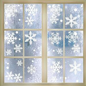 Voqeen 270pcs White Snowflakes Christmas Window Decoration Static Stickers Clings Decal Voqeen 270pcs White Snowflakes Christmas Window Decoration Static Stickers Clings Decal