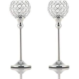 VINCIGANT Crystal Silver Candle Holders,Candlestick Holders,Crystal Tea Light Holder, Orna VINCIGANT Crystal Silver Candle Holders,Candlestick Holders,Crystal Tea Light Holder, Orna