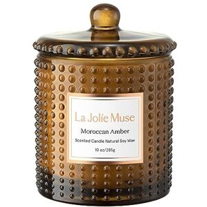 LA JOLIE MUSE Moroccan Amber Scented Candle, Natural Wax, 75 Hours Long Burning, Glass Jar for LA JOLIE MUSE Moroccan Amber Scented Candle, Natural Wax, 75 Hours Long Burning, Glass Jar for