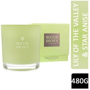 MOLTON BROWN DEWY LILY OF THE VALLEY & STAR ANISE THREE WICK CANDLE 480G MOLTON BROWN DEWY LILY OF THE VALLEY & STAR ANISE THREE WICK CANDLE 480G