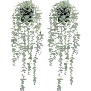 Jojomino 2-Pack Artificial Eucalyptus Hanging Plants - Realistic Sage Green Potted Wall D Jojomino 2-Pack Artificial Eucalyptus Hanging Plants - Realistic Sage Green Potted Wall D