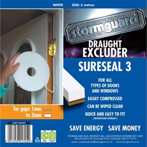 STORMGUARD Sure Seal Draught Excluder - 3mm White 5m Roll STORMGUARD Sure Seal Draught Excluder - 3mm White 5m Roll