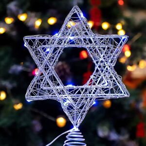 Unbranded Christmas Hexagram Tree Topper. 7 Star Of David Metal Tree Topper With 20 Leds B Unbranded Christmas Hexagram Tree Topper. 7 Star Of David Metal Tree Topper With 20 Leds B