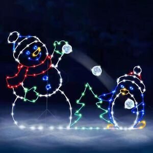 Unbranded Animated Christmas Lights Snowball Fight Frame Decor Glowing Snowman Unbranded Animated Christmas Lights Snowball Fight Frame Decor Glowing Snowman