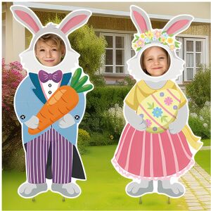 YETP STAR (2 Pack) 2pcs Faceless Easter Bunny Yard Sign With Stakes, Easter Signs For Gard YETP STAR (2 Pack) 2pcs Faceless Easter Bunny Yard Sign With Stakes, Easter Signs For Gard