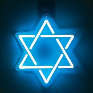 Unbranded Star Of David Neon Sign, Hanukkah Decorations Blue Six Pointed Star Shape Light Unbranded Star Of David Neon Sign, Hanukkah Decorations Blue Six Pointed Star Shape Light