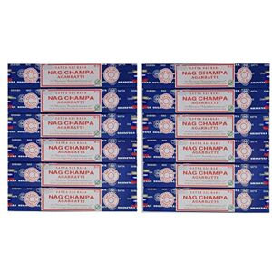 Satya Nag Champa Incense 15g x, Wood, Blue, 12 packs = 144 sticks Satya Nag Champa Incense 15g x, Wood, Blue, 12 packs = 144 sticks