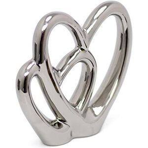 Carousel 21cm Elegant Silver Love Heart Ornament Double Heart Sculpture Anniversary W Carousel 21cm Elegant Silver Love Heart Ornament Double Heart Sculpture Anniversary W