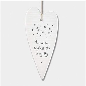 East of India Wobbly White Porcelain Heart You are the brightest star in my sky East of India Wobbly White Porcelain Heart You are the brightest star in my sky