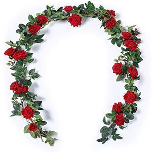 Floweroyal 2pcs Artificial Rose Vines 5.5ft Velvet Flowers for Garland Hanging and Wedding Floweroyal 2pcs Artificial Rose Vines 5.5ft Velvet Flowers for Garland Hanging and Wedding