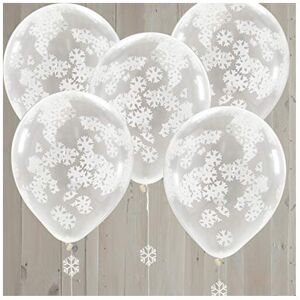 Ginger Ray Snowflake Confetti Filled Clear Party Balloons 5 Pack Rustic Christmas Ginger Ray Snowflake Confetti Filled Clear Party Balloons 5 Pack Rustic Christmas