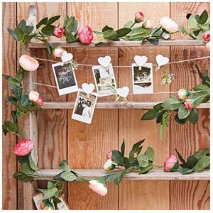 Ginger Ray Artificial Pink Rose Flower Rustic Country Garland Ginger Ray Artificial Pink Rose Flower Rustic Country Garland