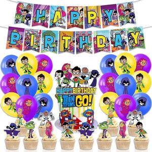 Unbranded Teen Titans Go Theme Party Supplies Banner Balloons Cake Cupcake Toppers Decorat Unbranded Teen Titans Go Theme Party Supplies Banner Balloons Cake Cupcake Toppers Decorat