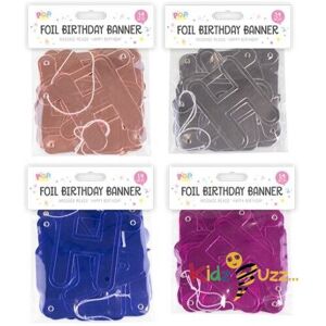 KidzBuzz ( Blue) Metallic Happy Birthday Foil Banner 1.4M KidzBuzz ( Blue) Metallic Happy Birthday Foil Banner 1.4M