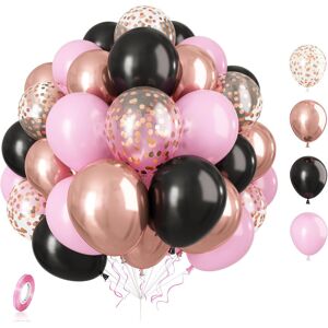 Collin Home (30pcs pink and black suit with ribbon) 30Pcs Onbuy Matte Balloon Set Birthday B Collin Home (30pcs pink and black suit with ribbon) 30Pcs Onbuy Matte Balloon Set Birthday B