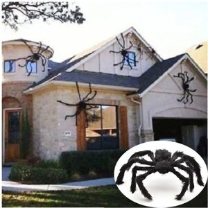 CLOSKYE (90 cm) Halloween Giant Black Plush Spider Decoration Haunted House Prop Indoor CLOSKYE (90 cm) Halloween Giant Black Plush Spider Decoration Haunted House Prop Indoor